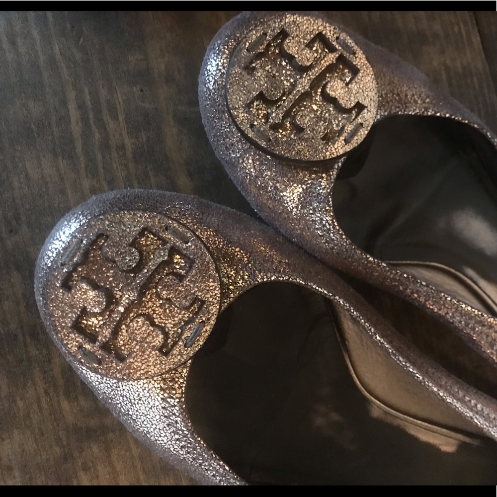 Metallic Tory  burch flats